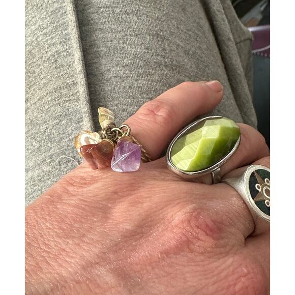 Vintage Ring with Dangling Natural Stones - Picture 2 of 7